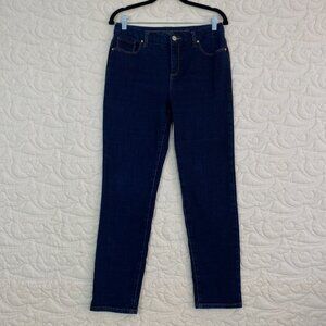 Chico's Girlfriend Slim Leg Ankle Jeans Dark Wash Blue Size 0 / 4R